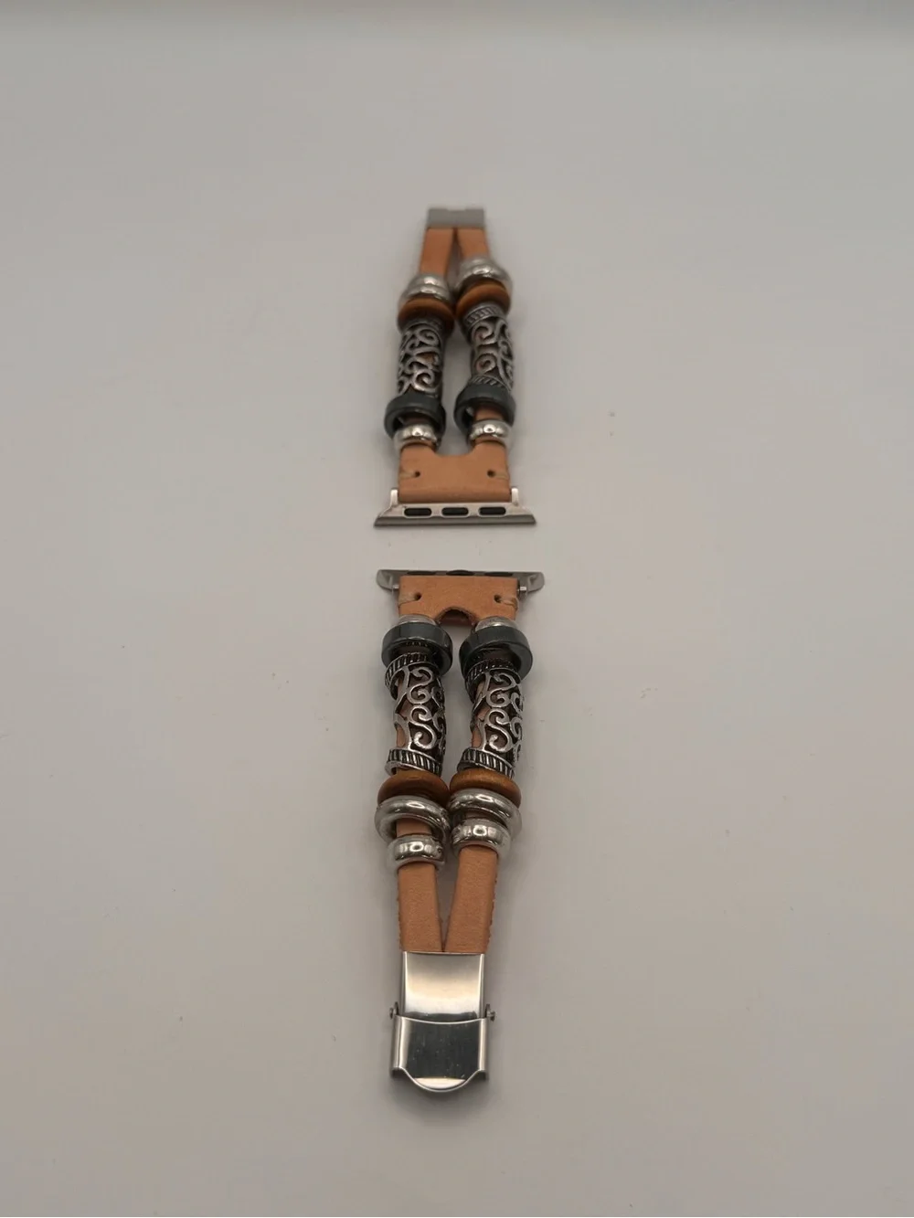 FANCY BANDS™️ Boho-Leather Steel Bracelet Band For Apple Watch 45mm